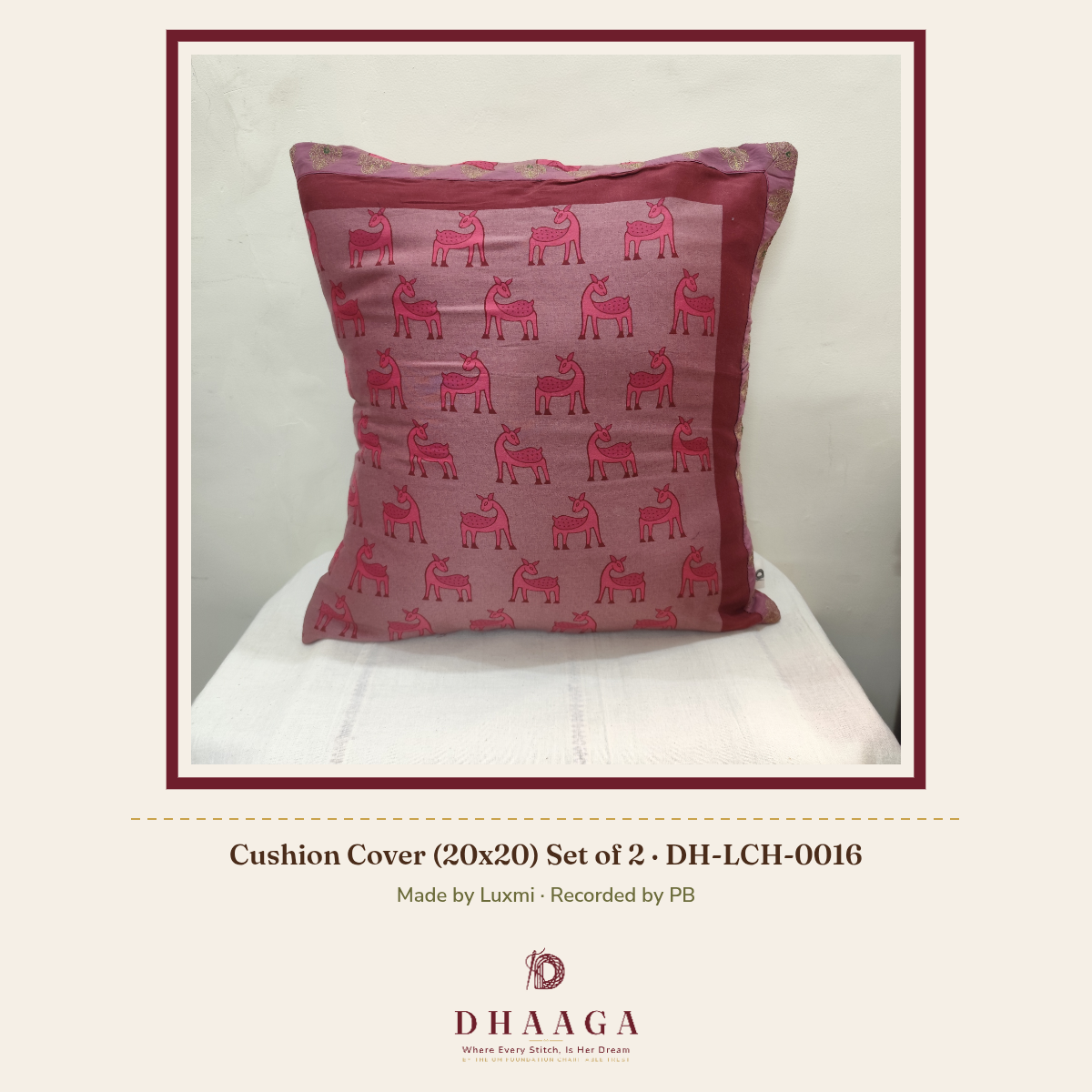 Cushion Cover (20x20) Set of 2 — DH-LCH-0016