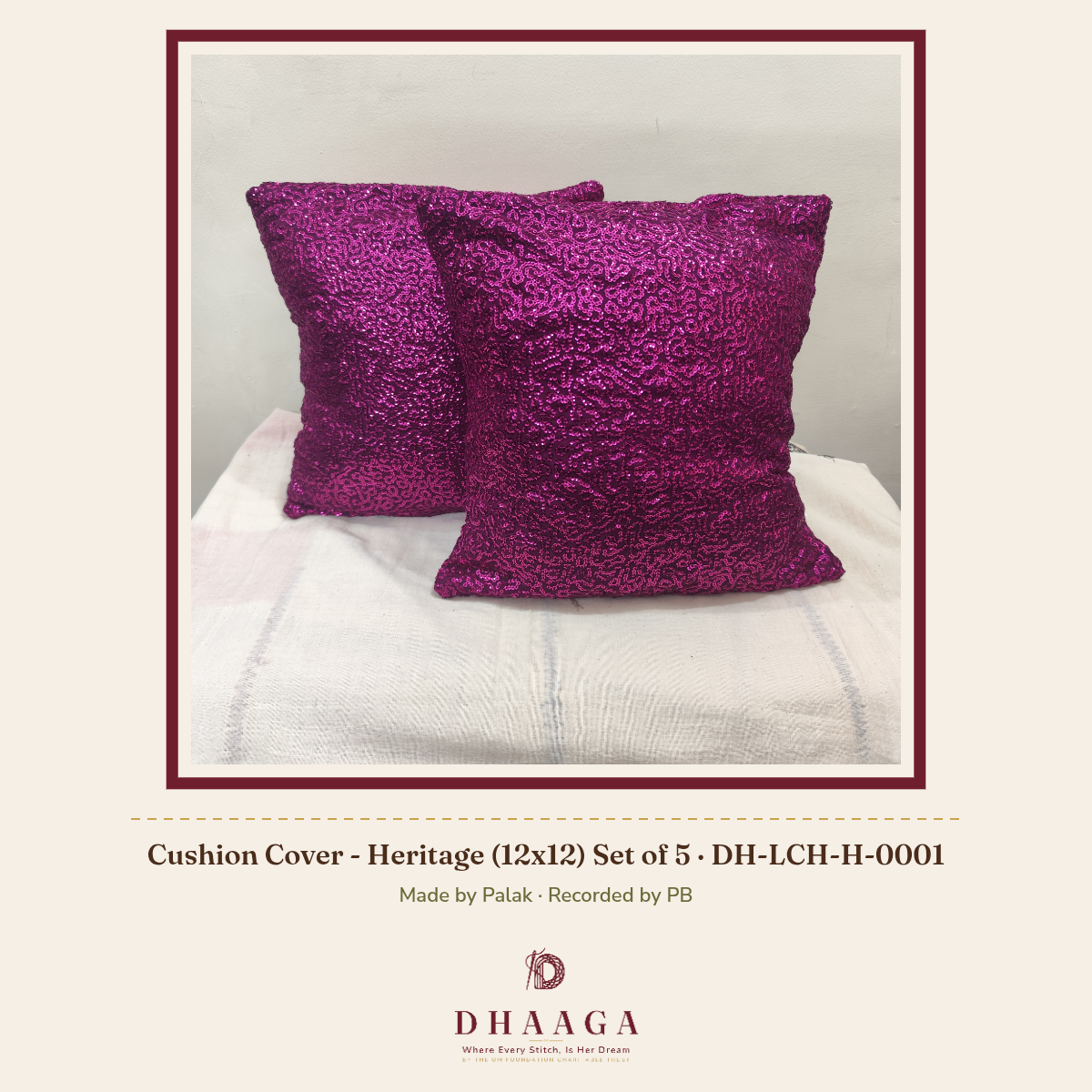 Cushion Cover - Heritage (12x12) Set of 5 DH-LCH-H-0001