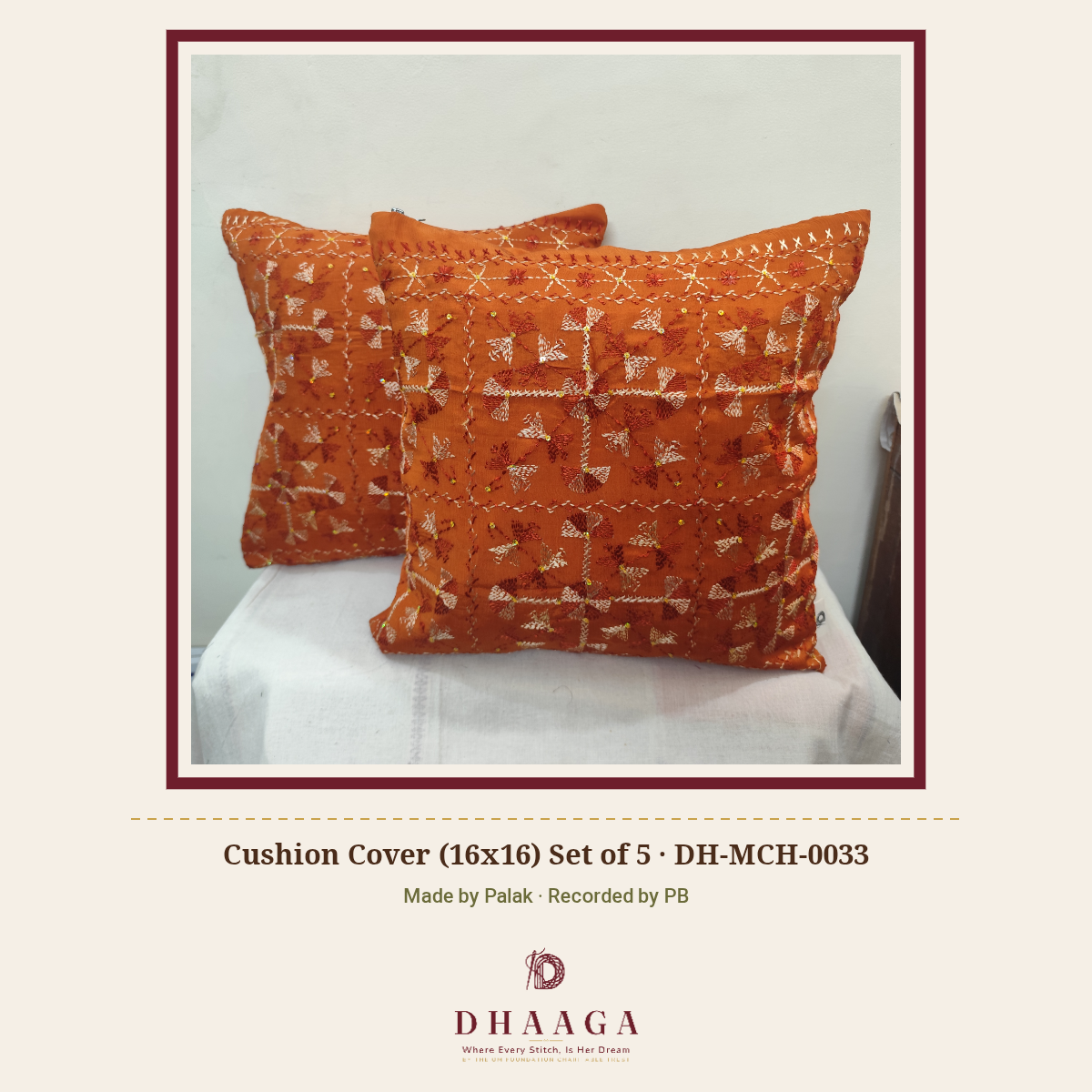 Cushion Cover (16x16) Set of 5 — DH-MCH-0033