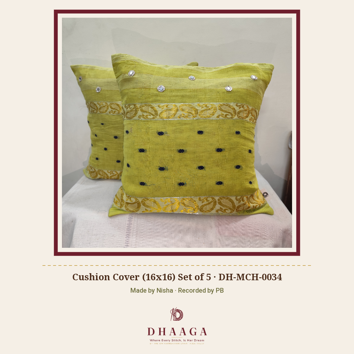Cushion Cover (16x16) Set of 5 — DH-MCH-0034