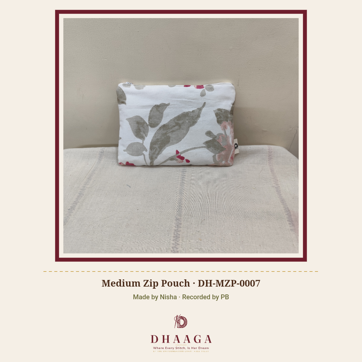 Medium Zip Pouch — DH-MZP-0007
