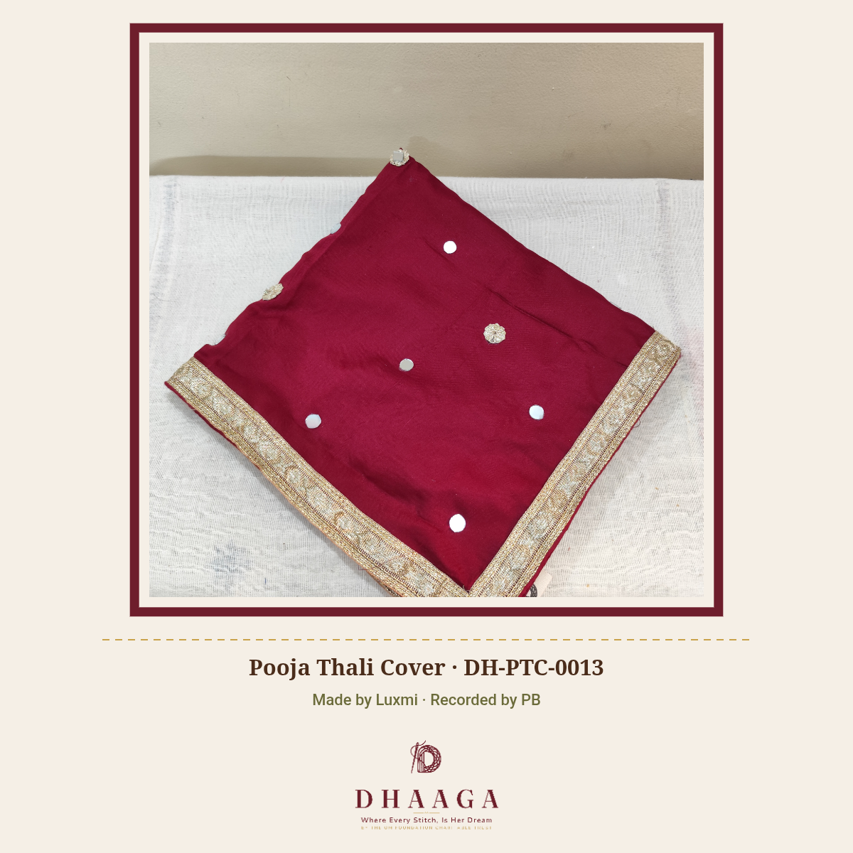 Pooja Thali Cover — DH-PTC-0013