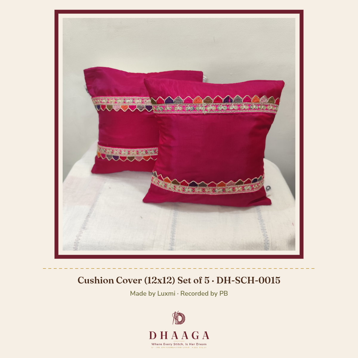 Cushion Cover (12x12) Set of 5 — DH-SCH-0015