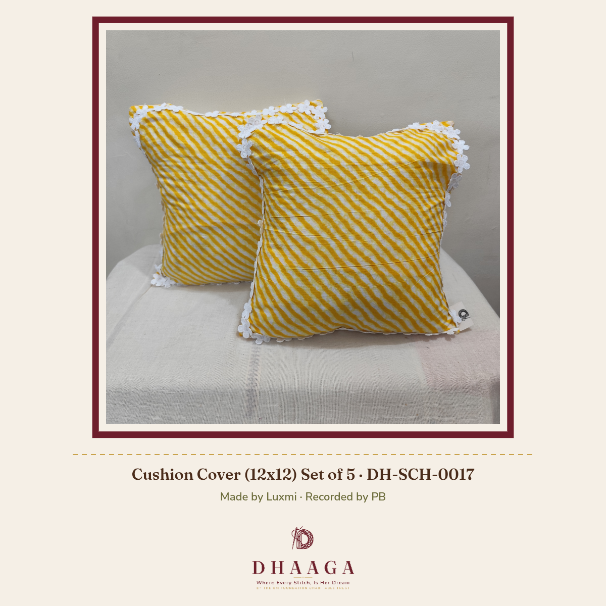 Cushion Cover (12x12) Set of 5 — DH-SCH-0017