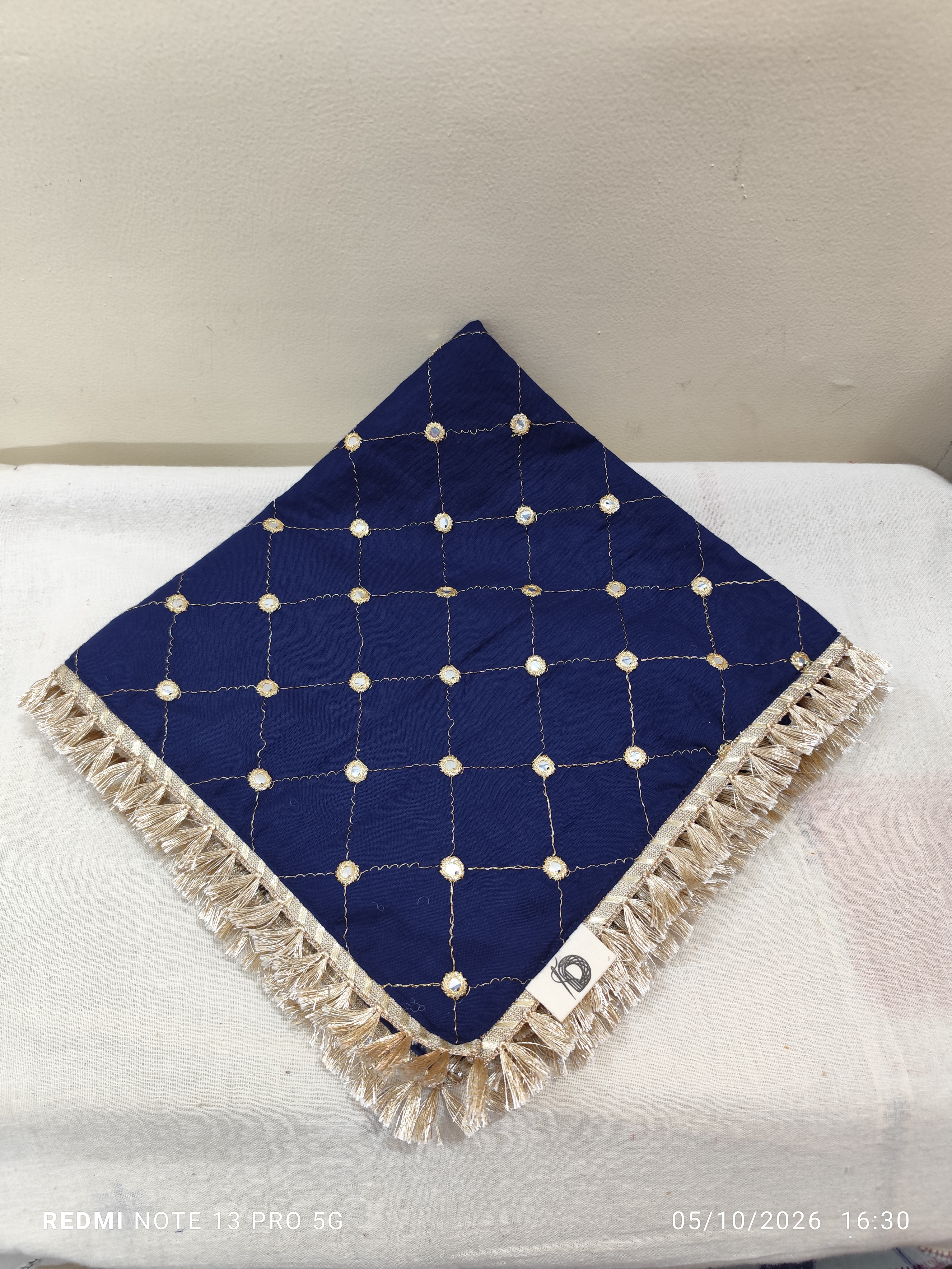 Pooja Thali Cover DH-PTC-0011 — close-up of the craft