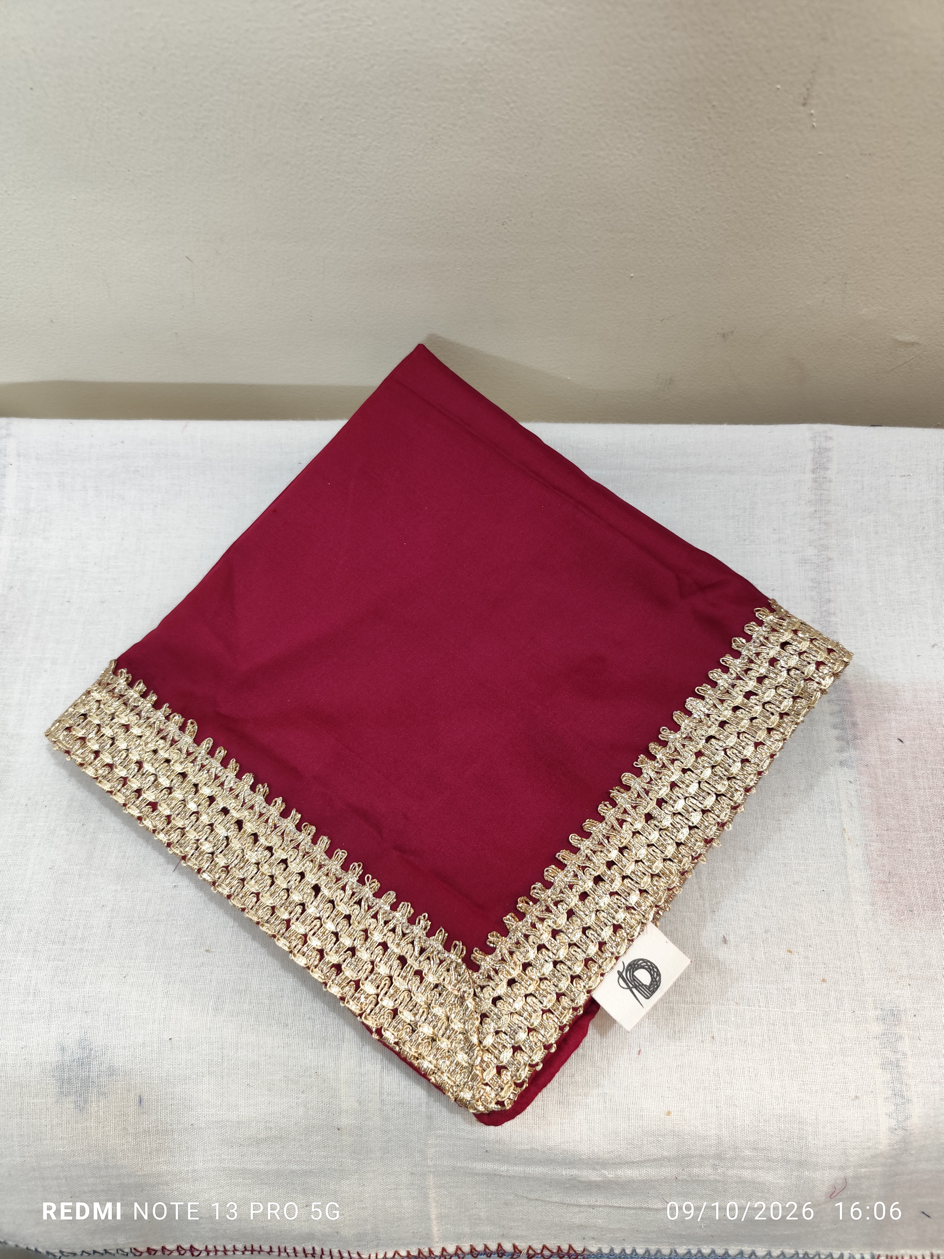 Pooja Thali Cover DH-PTC-0014 — close-up of the craft